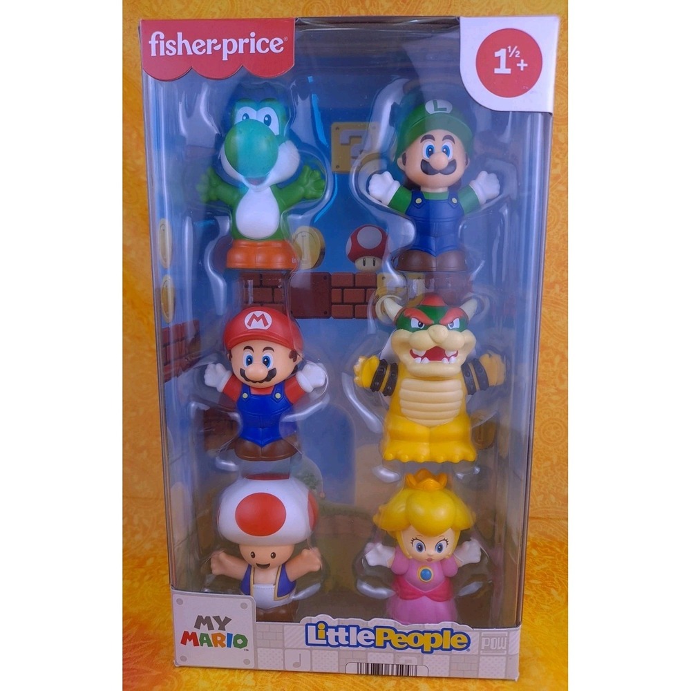 Brand New Fisher Price Little People Super Mario Figure Set Sealed Nintendo